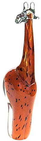 O7-A-QQ Dekofigur Giraffe, Glas, Orange