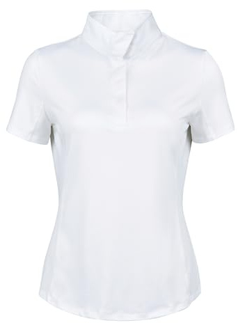 Dublin Ria Short Sleeve Competition Shirt, White, Ladies Medium