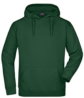 James & Nicholson Kapuzensweatshirt - Hochwertiger Freizeit-Sweat mit Kapuze und Kängurutasche | Farbe: dark-green | Grösse: XXL