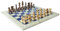 StonKraft Collectible Australian Marble and Lapis Lazuli Chess Board Set + Brass Staunton Chess Pieces Pawns - Decorative Stone Chess - 15 Inches