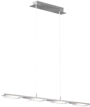 Action Pendelleuchte, 4-flammig, Serie Verso, 4 x LED, 4 W, Tiefe 120 cm, Abhängung 150 cm, Kelvin 3000, Lumen 300, nickel matt 734504640000