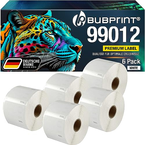 Bubprint 5 Etiketten 260 pro Rolle, kompatibel als Ersatz für Dymo 99012 S0722400 89x36mm, Weiß, Thermoetiketten für Labelwriter 310 320 330 400 450