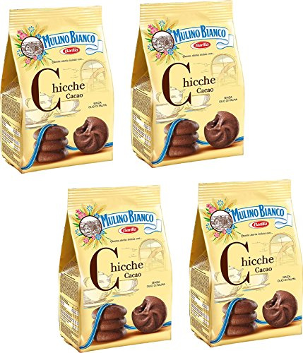 Mulino Bianco: Chicche Shortcake filled with cocoa cream - 7.05 Oz (200g) Pack of 4 [ Italian Import ]