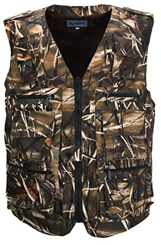 LUSI MADAM Men's Multi-Pockets Travel Hunting Photography Fishing Vest Medium Brown