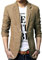 Allthemen Blazer da Uomo Casual Giacca Slim Fit Giacche in Cotone Monopetto a Due Bottoni Blazer Elegante Tinta Unita Cachi M