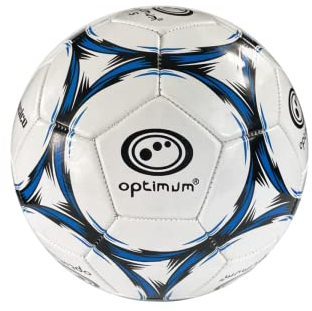 Optimum Classico All-Weather Football Ball - Stylish, Soft-Touch PVC, Even Pressure, Ideal for Training & Matches, Suitable for All Grounds - Black/Blue - Size 3 - Without Pump