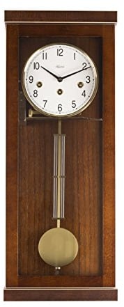 Hermle 70989-030341 Progressistische Wanduhr 4 4 Westminster, Nussbaum 57cm x 22,5cm x 13 cm