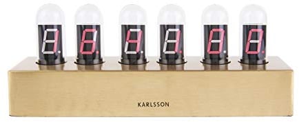 Karlsson KA4207 Tischuhr Cathode Metall Gold 28 x 7,5 x 11cm
