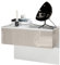 Vladon Nachttisch Sleep, Made in Germany, Nachttischschrank mit Schublade zur Wandmontage, Weiß matt/Sandgrau Hochglanz (60 x 46 x 35 cm)