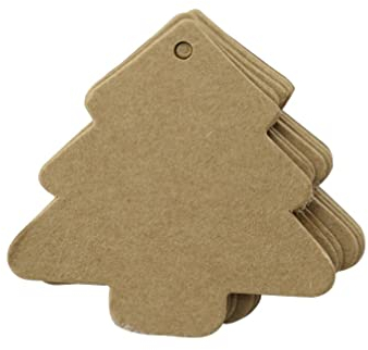 Weihnachtsbaum Kraftpapier Etiketten Weihnachten Geschenkanhänger Tannenbaum Deko 50 Stück ()