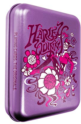 Cartamundi DC Comics Harley Quinn Jeu de Cartes 55 Cartes dans Une boîte métallique rétro en Relief, pour Tout Fan de Super-héros. Métal