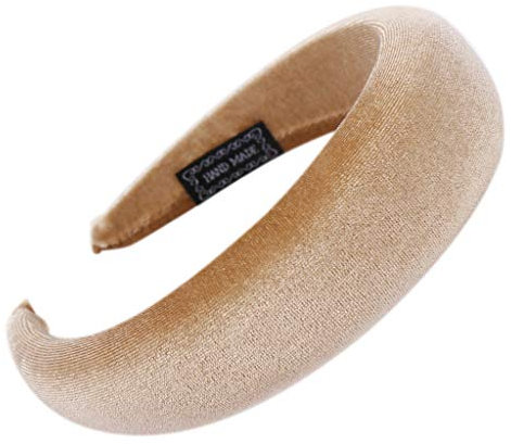 Siwetg Gepolsterter, breiter Haarreif für Damen, glänzender Samtstoff, 11 Farben Kaki