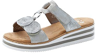 Rieker Sandales V02k3 pour femme, argenté, 38 EU