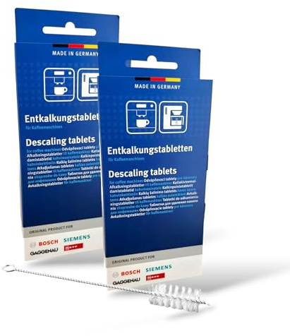 DL-pro 6 pastillas descalcificadoras para cafeteras Siemens Bosch 00311974 311974 TCZ8002 EQ Serie cafetera automática 2 x 3 unidades con cepillo de limpieza DL-pro