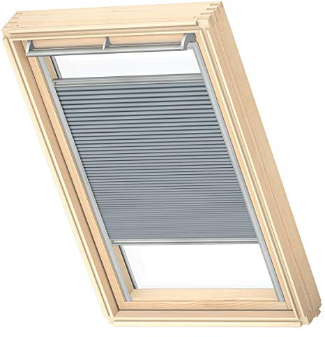 Velux CK04 Faltenvorhang, maximale Isolierung für Dachfenster, Grau mit grauer Seitenführung