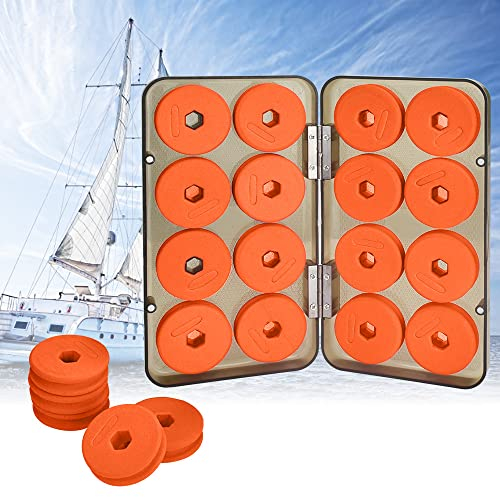 ANTHYTA 16 Stück Schaumstoff Schnuraufwickler für Vorfächer 43 * 13mm Fishing Vorfach Angelschnur Spulen mit Kunststoff Box Schaumstoff-Wickelbrett Angelausrüstung Schwamm umwickeltes Drahtzubehör