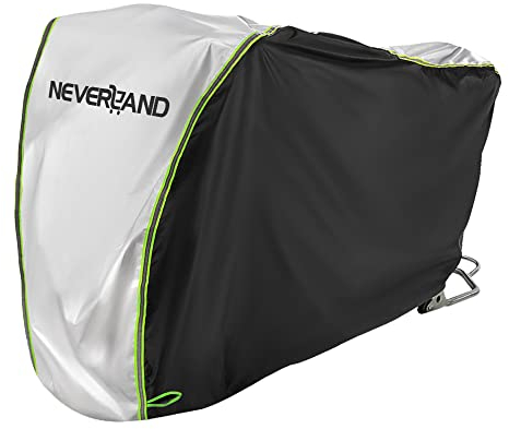 Neverland Telo Coprimoto,295x110x140cm Impermeabile Telo Moto Cover con Tessuto Oxford 210D Telo Copri Moto Scooter Esterno Copertura Moto Protetto contro Neve Vento Polvere Pioggia Grandine XXXL