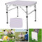 YouseaHome Table de camping pliante de 60 cm avec pieds réglables en hauteur - En aluminium léger - Portable - Pour voyage, cuisine, jardin, barbecue, fête, plage - Blanc