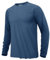 KEFITEVD T-Shirt Herren Langarm Casual Rund Ausschnitt Sportshirt Outdoor Running Fahrrad Schnelltrocknend Funktionsshirt Blaugrau XL
