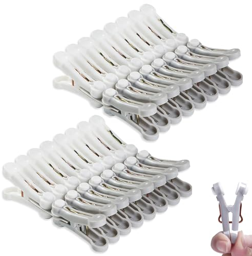 32pcs No Trace Laundry Pegs - Non Slip, Strong Rust Resistant, Soft Grip Clothes Pegs for Washing Line
