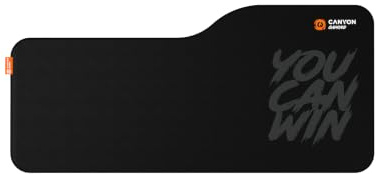 Canyon MP-10 Gaming Mauspad XXL, Schreibtischunterlage für Maus und Tastatur, Jacquard-Oberfläche, rutschfeste Gummibasis, 930 x 430 mm, Schwarz