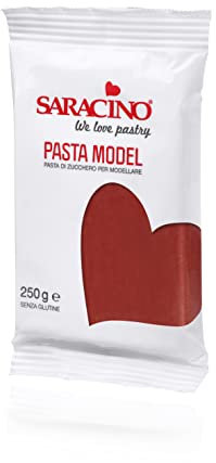 Saracino Zuckerpaste Model Bordeaux für Modellierung 250 g glutenfrei Made in Italy