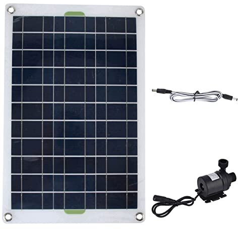 Kit Pompa Fontana Solare, 800L/H 12V 19W Sommersa Pompa per Acqua con Pannello Solare 50W per Vasca Bagno per Uccelli, Laghetto per Pesci, Giardino, Coltura Prato