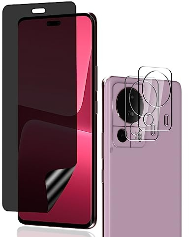 Phlleyaa Protector de Pantalla para Xiaomi 13 Lite,Anti Espía TPU Película Protectora 1 Piezas y Protector de Lente de Cámara 2 Piezas, sin Burbujas Anti Espía Pantalla para Xiaomi 13 Lite
