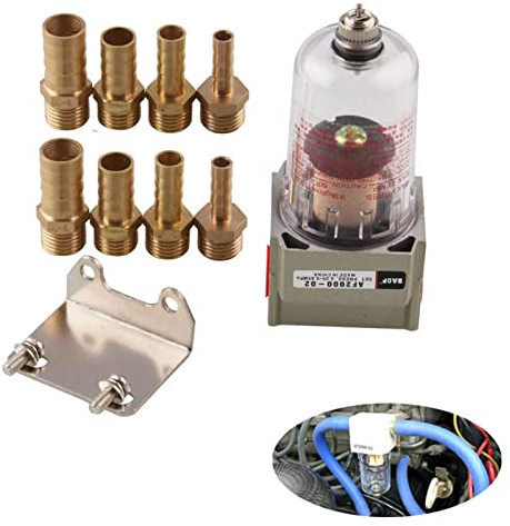 Kraftstofffilter für PKW, Auto Kraftstofffilter, Universal Inline Benzinfilter, Gasöl Flüssigkeitsfilter Motorrad Benzinfilter, mit Durchmesser 6mm/8mm/10mm/12mm Anschluss(Silber)