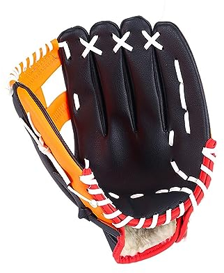 Baseball-Handschuh, Baseball-Softball-Handschuh mit Ball, ergonomisches Design – bequemer und langlebiger Baseball-Handschuh for Kinder, Jugendliche, Erwachsene, Training und Anfänger ( Grey : Orange