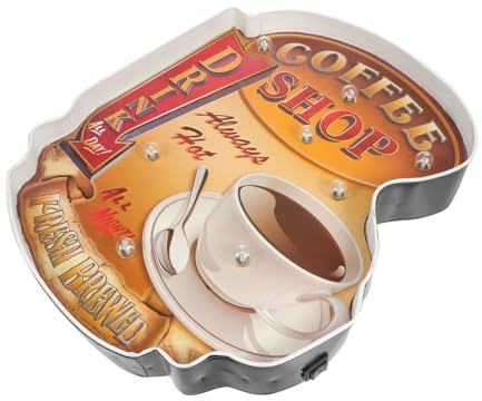 UKCOCO 1 Stück Café-Beleuchtung Retro-Lichtschild Blech Coffee-Shop-Leuchten Coffee-Shop- Schild Kaffee-Schild Wanddekoration Led- Café-Wanddekoration