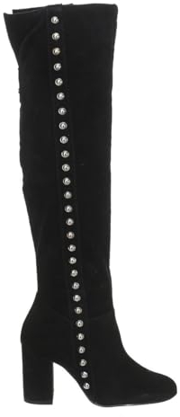 Guess Stivali con tacco in pelle rifinito in camoscio FLDAN3SUP11 donna, Bianco nero, 35 EU