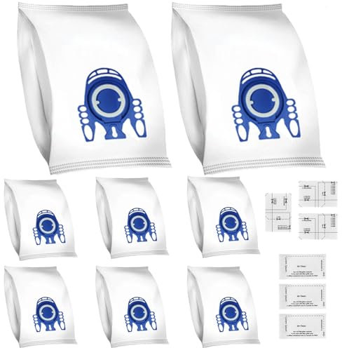 Lot de 8 sacs d'aspirateur de rechange compatibles avec les sacs d'aspirateur Miele Complete C3, C1, C2, S227, S240, S270, S400, S2, S5, S8 Series, 6 filtres