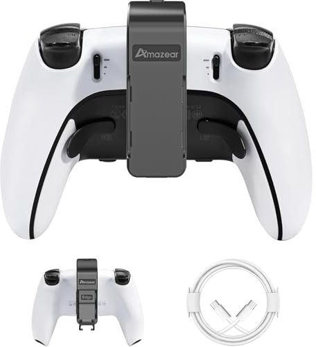 AMAZEAR Akku Pack für PS5 DualSense Controller, Playst-ation 5 Zubehör 3000mAh Schnell Ladegerät, tragbarer wiederaufladbarer zusätzlicher Akku für PS5 Edge oder Standard Game Controller (schwarz)