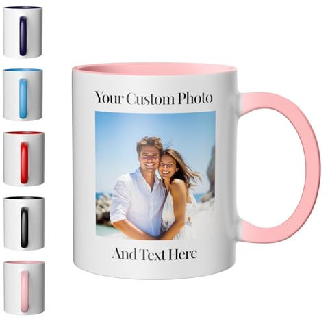Customaster Personalised Mug with Photo/Text,Custom Coffee Mug with Logo or Design,Your Choice of 11oz or 15oz,Personalised Gift for Birthdays, Anniversaries, Mother’s Day & Father’s Day