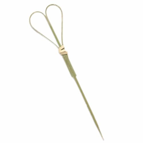 100PCS Bamboos Cocktail Picks,Heart Shape Bamboo Skewers for Appetizers, Cocktail Toothpicks, Handmade Knot Bamboo Toothpicks Cocktail Skewers,BBQ Accessories,Fruit Pick Sticks(4.7 Inch)