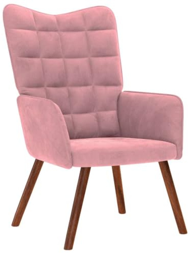 IBUQDDV Fauteuil de lecture, fauteuil TV, fauteuil de relaxation, en velours, rose, pour chambre à coucher, bureau, vanity