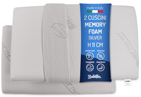 Baldiflex – , Kopfkissen Paar Kissen, Memory Foam, Silver Safe, Höhe 11 cm