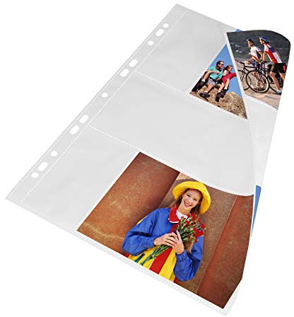 mashpaper Fotohüllen weiß 300 Stück 10x15cm Querformat für 2x2 Fotos 75634