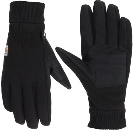 Carhartt Men's Wind Fighter Thermal-Lined Fleece Touch-Sensitive Knit Cuff Glove, Black, Large