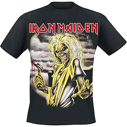 Iron Maiden Killers Homme T-Shirt Manches Courtes Noir M 100% Coton Regular/Coupe Standard