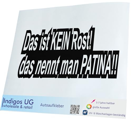 INDIGOS UG Aufkleber - Autoaufkleber - JDM - Die Cut - Auto - 210x100 mm - Das ist kein Rost! - schwarz - Heckscheibe - Heckscheibenaufkleber - Sticker - Tuning