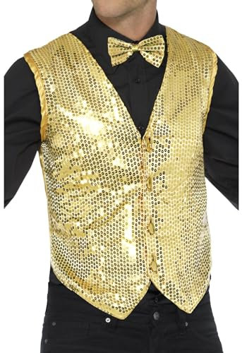 Smiffys Pailletten-Weste, Gold