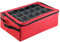 TINY TIM TOTES Ornament Storage Box - Zippered Lid Organizer with 48 Individual Compartments and Dividers for Christmas Bulbs and Decorations (Red)
