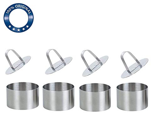 AGDLLYD Emporte-pièces, Cercles de présentation,Lot de 4 Emporte-Pièces Ronds avec Poussoir en Acier Inoxydable De Haute Qualité …