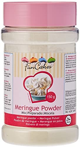 FunCakes Merengue en Polvo Listo para Usar de Color Blanco Sin Azúcar y con Claras de Huevos de Gallinas Criadas en Libertad, 42397, 150 Gramos