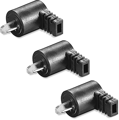 PerfectHD 3X DIN Lautsprecherstecker | mit Schraubanschluss | Gewinkelt 90° Schraubbar Knickschutz 2,2 mm | Boxen Audio Adapter Kabelanschluss Lautsprecher Stecker | Schwarz | 3 Stück