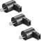 PerfectHD 3X DIN Lautsprecherstecker | mit Schraubanschluss | Gewinkelt 90° Schraubbar Knickschutz 2,2 mm | Boxen Audio Adapter Kabelanschluss Lautsprecher Stecker | Schwarz | 3 Stück