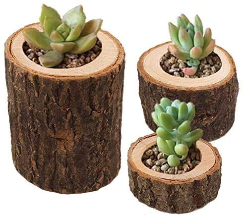 Kerzenhalter aus Holz mit Flammenlose Kerzenständer Baumstamm Three-Piece Kerzenhalter Hochzeitstag Valentinstag Retro -Kerzenkerzenromantische Dekoration