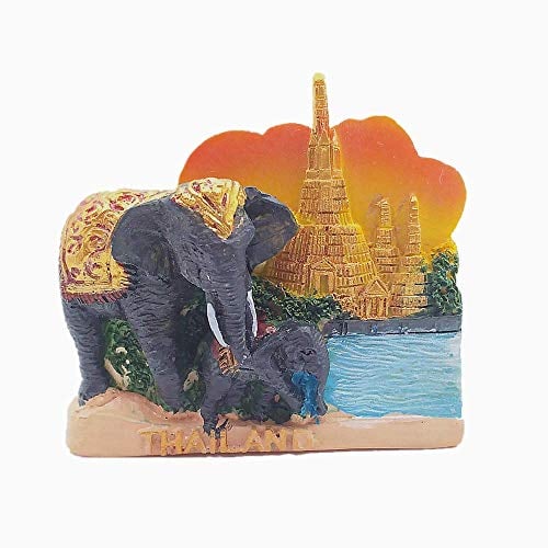 Elephant of Thailand 3D Fridge Magnet Travel Souvenir Gift,Home & Kitchen Decoration Magnetic Sticker Thailand Refrigerator Magnet Collection